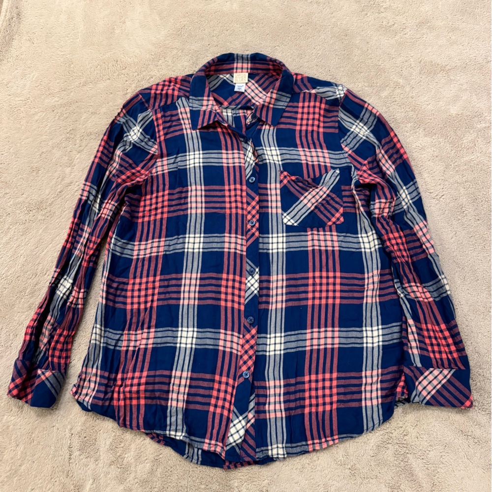 Canyon River Blues Women’s  Plaid Shirt in Navy and Pink XL